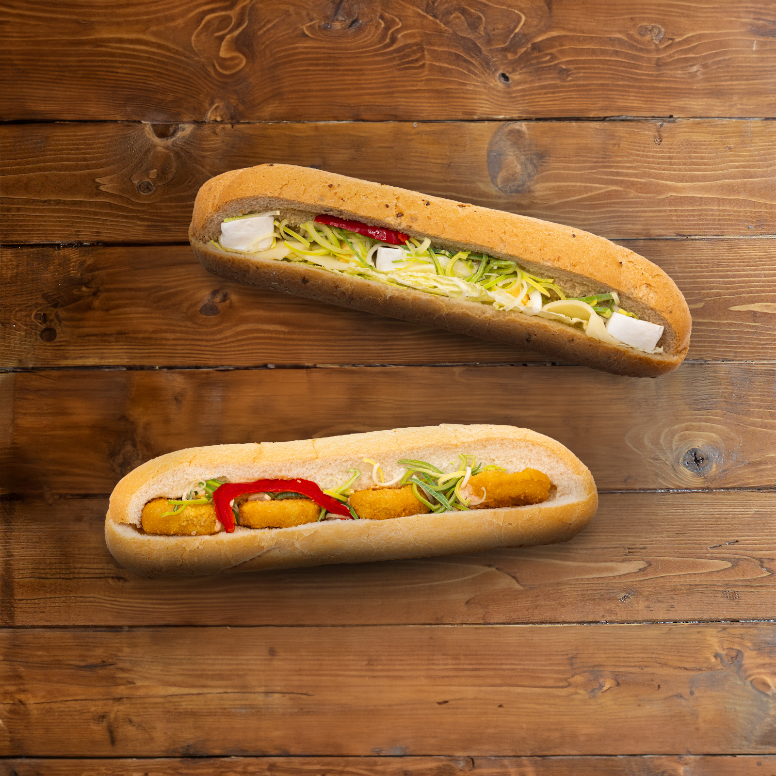 Ruka držící bagetu